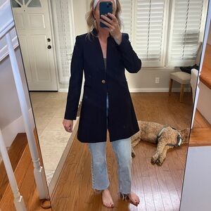 Navy Long Blazer Coat
